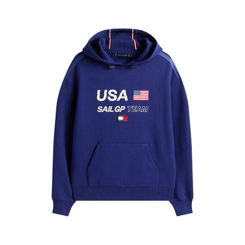 Felpa Uomo a tinta unita, con cappuccio e logo firmata U.S. Sail GP Team